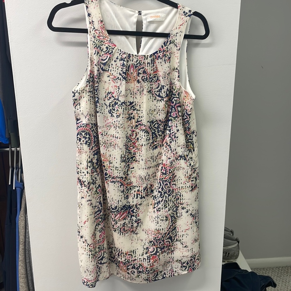 Renee C. Patterned Cream Dress